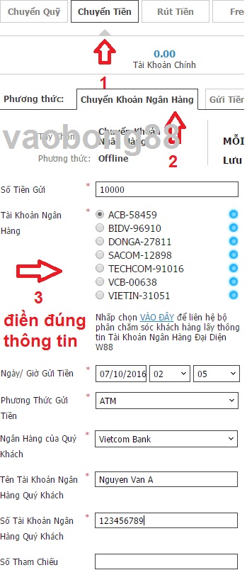 gui tien w88 offline
