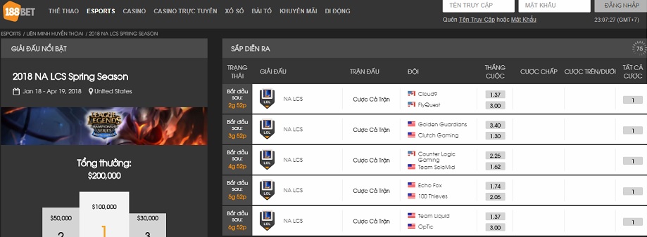 ca cuoc the thao dien tu esports betting tai 188bet