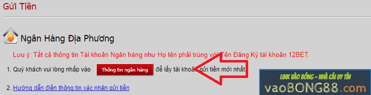 thong tin ngan hang 12bet