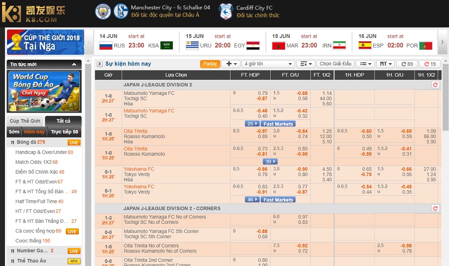 ca cuoc the thao tai k8