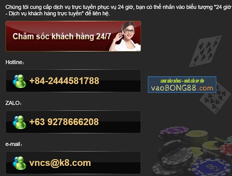 ho tro truc tuyen nha cai k8